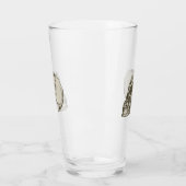 Griezelige menselijke schedel glas (Links)
