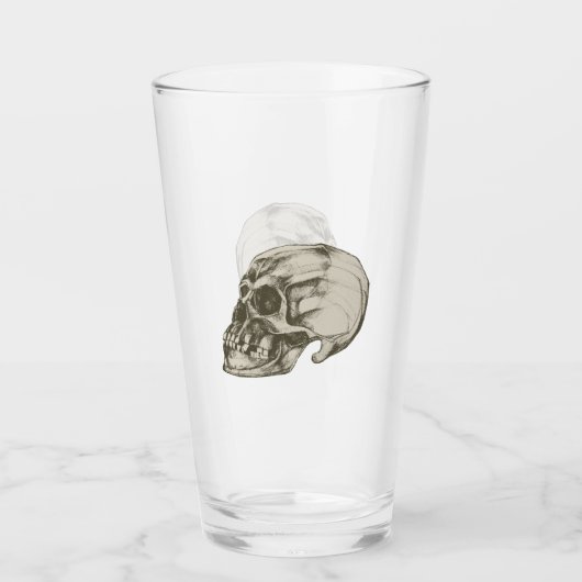 Griezelige menselijke schedel glas (Voorkant)
