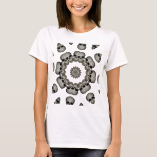 Griezelige Menselijke Schedel Mandala T-shirt