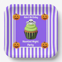 Griezelige Nacht Feest Verjaardag – Halloween nach Papieren Bordje