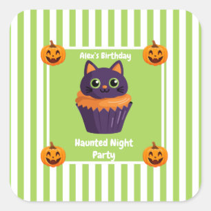 Griezelige Nacht Feest Verjaardag – Halloween nach Vierkante Sticker