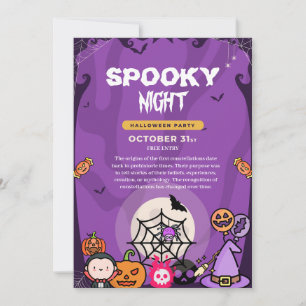 Griezelige Nacht Halloween Feest Uitnodiging