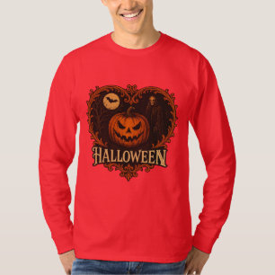Griezelige Nacht Halloween Heren Basic Lange Mouwe T-shirt