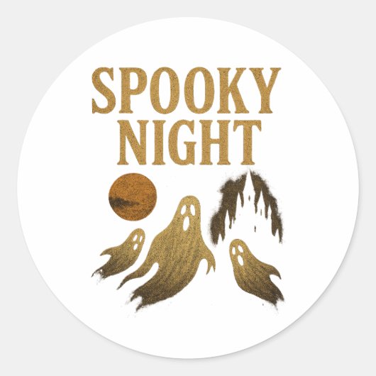 Griezelige Nacht Sticker Halloween Gotisch Ontwerp (Voorkant)