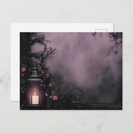 Griezelige nacht voor mist schaduwen lantaarn Hall Feestdagenkaart (Voorkant / Achterkant)