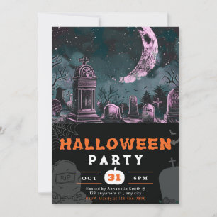 Griezelige Nachtelijke Hemel Sikkelmaan Halloween Kaart