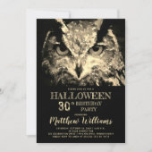 Griezelige Nachtuil Halloween 30e Verjaardagsfeest Kaart (Voorkant)