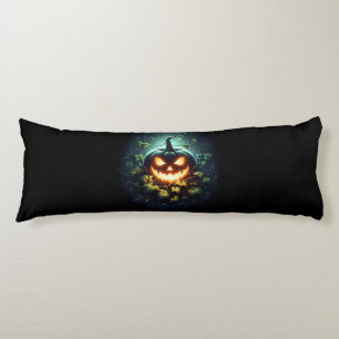 Griezelige natuur gloeiende Halloween pompoen Lichaamskussen