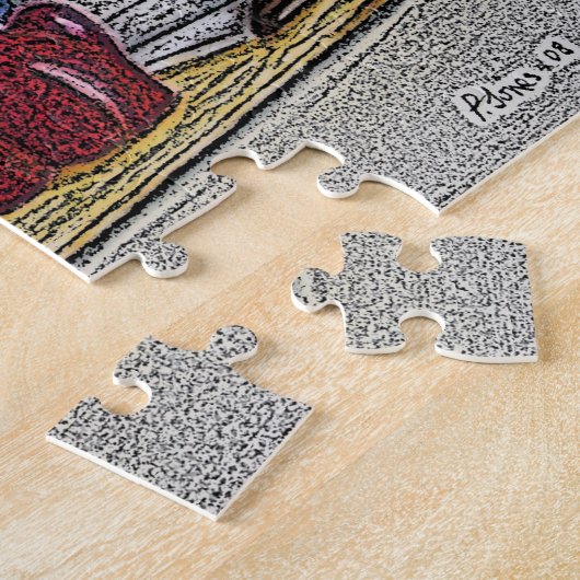 griezelige nog levende kunst van pepers courgette  legpuzzel (Zijkant)