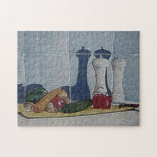 griezelige nog levende kunst van pepers courgette  legpuzzel
