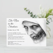 Griezelige Non Halloween Uitnodiging Spoken Religi (Staand voorkant)
