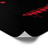 Griezelige ogen schedel met tanden en rode ogen Ha Poster (Hoek)