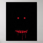 Griezelige ogen schedel met tanden en rode ogen Ha Poster (Voorkant)