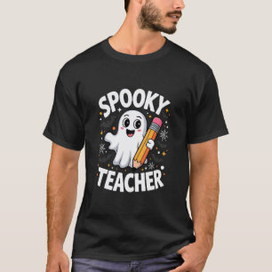 Griezelige Onderwijzer Geest Potlood Halloween Kos T-shirt