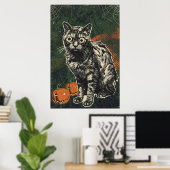 Griezelige Ondode Zombie Kat Poster (Thuiskantoor)