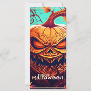 Griezelige oranje pompoen met gezicht, Halloween