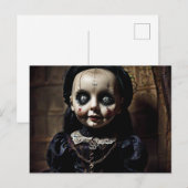 Griezelige oude pop briefkaart (Voorkant / Achterkant)