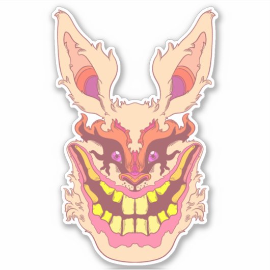 Griezelige Paashaas Sticker (Voorkant)