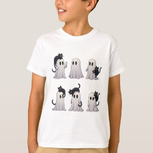 Griezelige Pastel Gotische Geesten Zwarte Katten T-shirt