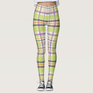 Griezelige Pastel Plaid Hoge Taille Leggings