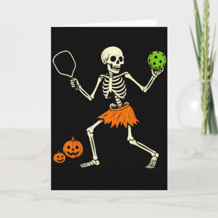Griezelige Pickleball Halloween Skelet Kostuum Vro Kaart