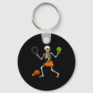 Griezelige Pickleball Halloween Skelet Kostuum Vro Sleutelhanger