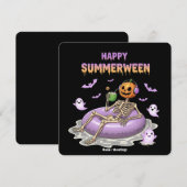 Griezelige Pompoen Gezicht Skelet Pret Happy Summe Kaart (Voorkant / Achterkant)