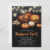Griezelige Pompoen Halloween Feest Uitnodiging (Voorkant)