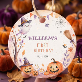 Griezelige Pompoen Halloween Verjaardag Favoriet T Bedankjes Labels