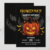 Griezelige pompoen Halloween verjaardag Kaart (Voorkant / Achterkant)