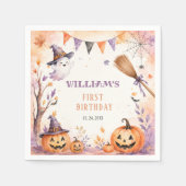 Griezelige Pompoen Halloween Verjaardag Servetten (Voorkant)