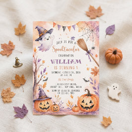 Griezelige Pompoen Halloween Verjaardagsfeest Uitn Kaart