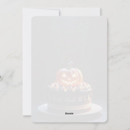 Griezelige Pompoen Halloween Verjaardagskaart Aang Feestdagenkaart (Achterkant)