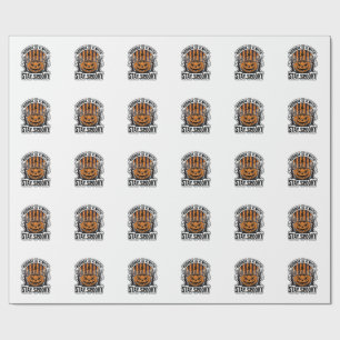 Griezelige Pompoen Heks Vintage Gravure Halloween  Cadeaupapier