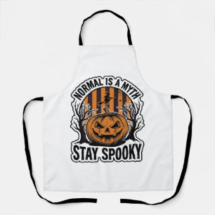 Griezelige Pompoen Heks Vintage Gravure Halloween Schort