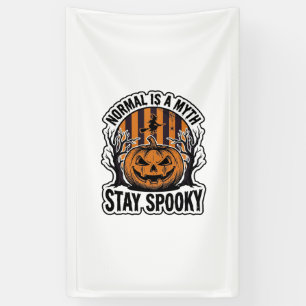 Griezelige Pompoen Heks Vintage Gravure Halloween  Spandoek