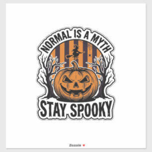 Griezelige Pompoen Heks Vintage Gravure Halloween  Sticker