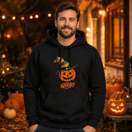 Griezelige Pompoen Heksenhoed Heren Halloween Hoodie