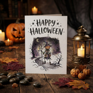 Griezelige Pompoen Hoofd Halloween Vogelverschrikk Kaart