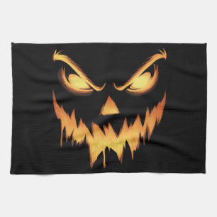 Griezelige Pompoen Jack O Lantern Halloween Gezich Theedoek