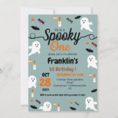 Griezelige pompoen kinderen halloween 1e verjaarda kaart (Voorkant)