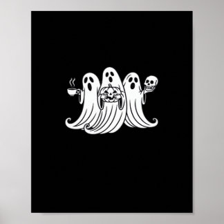 Griezelige Pompoen met Koffie Poster