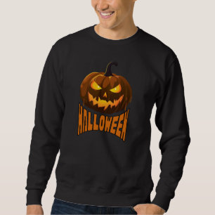 Griezelige Pompoen met Uitgerekte Halloween Tekst Trui