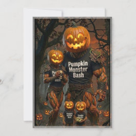 Griezelige Pompoen Monster Bash Familie Halloween Kaart