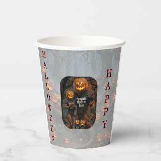 Griezelige Pompoen Monster Bash Halloween Feest Pa Papieren Bekers