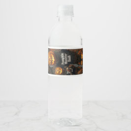 Griezelige Pompoen Monster Eet- en Dranklabel Set Waterfles Etiket