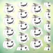 Griezelige Pompoen Patroon | Prettig Halloween Raamsticker (Vel 3)