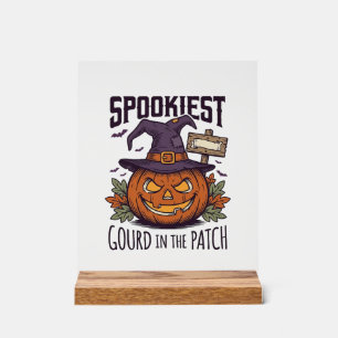 Griezelige Pompoen Shirt Vintage Gravure Halloween Acryl Bord