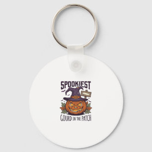 Griezelige Pompoen Shirt Vintage Gravure Halloween Sleutelhanger