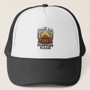 Griezelige Pompoen Shirt Vintage Gravure Herfst Ha Trucker Pet